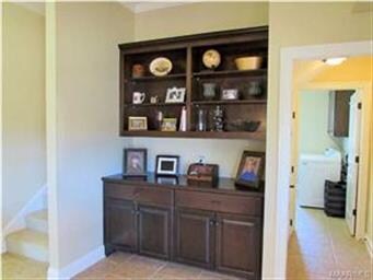 The breakfast area has a built-in buffet