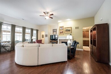 Great Room - Gas Fireplace, Hardwood Floors, Ceiling Fan/Light, 11' Ceiling