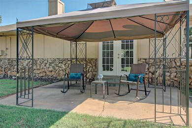 View of back yard patio area.  The Covered area is