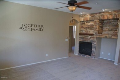 Family room with gas fireplace