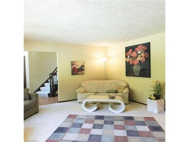 Off the foyer is the spacious living room, newly c