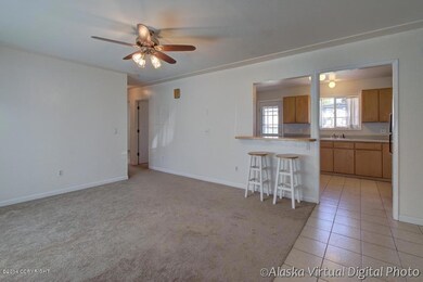 Looking towards kitchen from front door