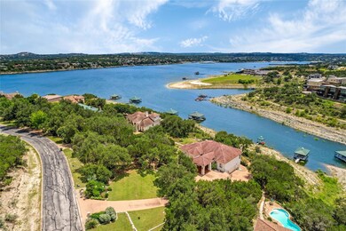 Aerial view of a nearby body of water