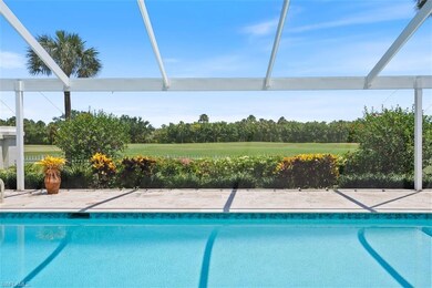 View of swimming pool, looking out to 3rd fairway of White course