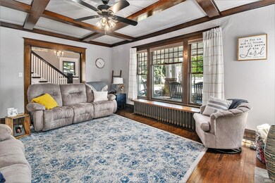 9' Coffered Ceilings in Living Room & Dining Room,
