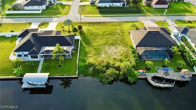 Aerial perspective of suburban area with a nearby