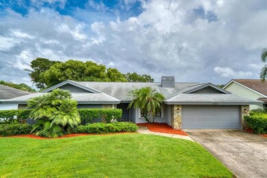 Irrigated lawn and mature landscaping
