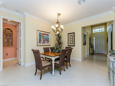 Open dining area close to kitchen.