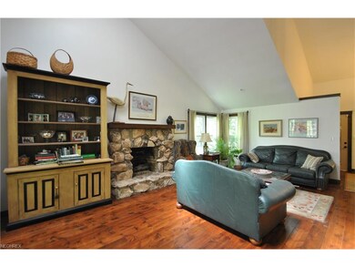 The rustic cabin living room  showcases a vaulted 