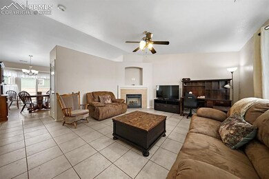 Spacious living room with gas-fired fireplace and 
