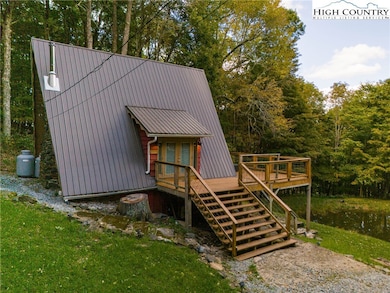 A nicely updated A-frame on 1.59 acres.