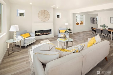 Spacious  Living Room with cozy fireplace