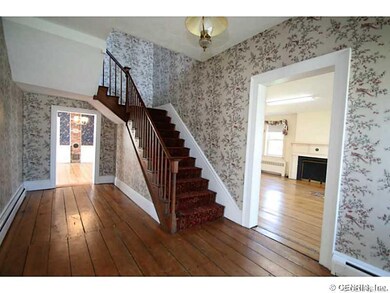 Foyer. American Chestnut wide plank flooring, good