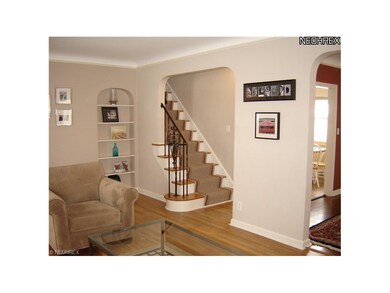Living room also features a decorative built-in bo