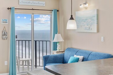Living area with a water view