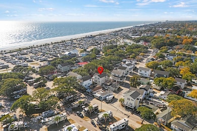 Aerial view featuring a residential view and a wat