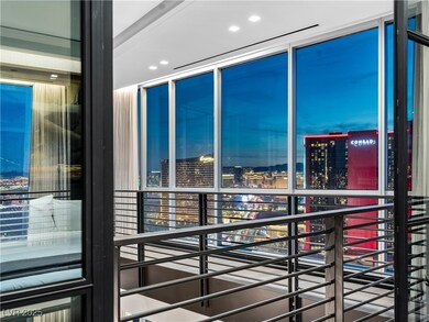 Balcony with a view of city