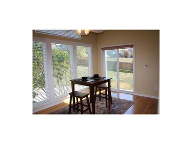 The light and bright dining area has beautiful vie