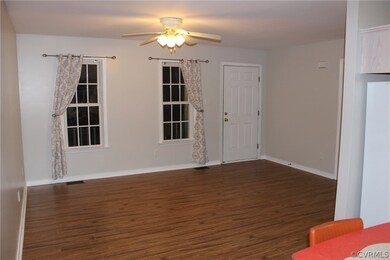Dining room looking into the family room.