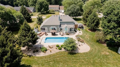 professional landscaping surrounds this gorgous setting