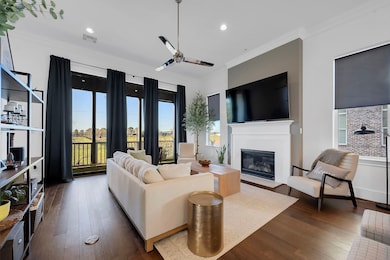 This living room is bright and modern, featuring l