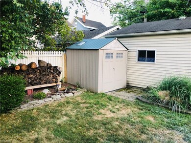 View of storage shed.