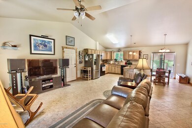 Vaulted ceilings in main living area