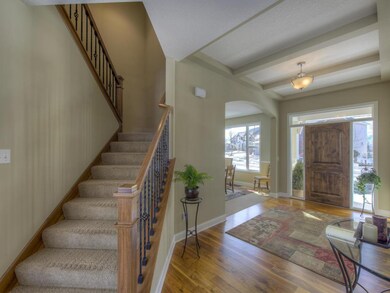 The solid wood door makes a statement when you wel