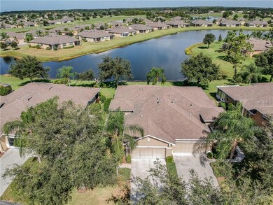 Ariel view of home and pond.