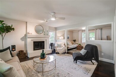 Cozy spaces with wood burning fireplace!