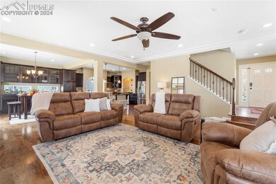 Another view of main floor with steps to upstairs