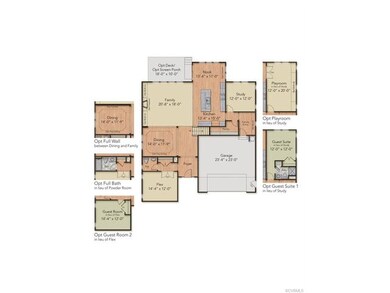 First Floor layout - home has the opt full bath an