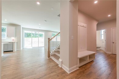 Mudroom featuring light wood-type flooring