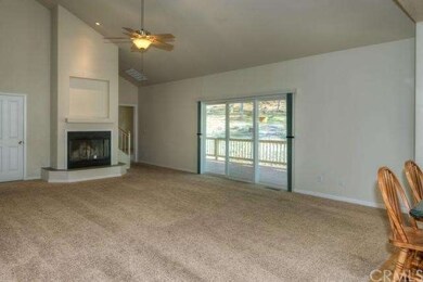 Wood burning fireplace in great room