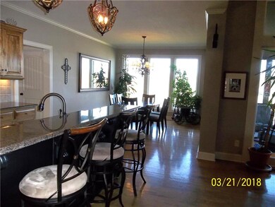 View across the Kitchen Island toward the Dining A