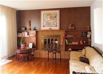 Living room with fireplace