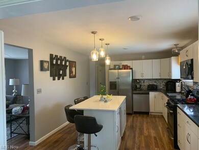 Kitchen with stainless steel dishwasher, white cab