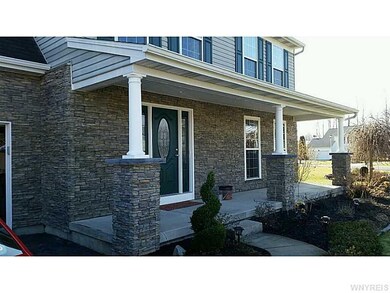 Exterior Front Porch with Eldorado Stone front