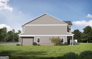 Side view showing front and back patios