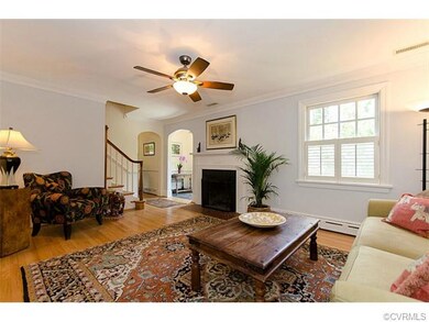 Living Room with wood burning fireplace