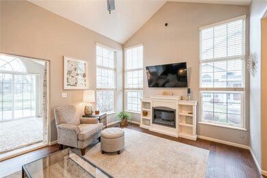 Vaulted ceiling in living room