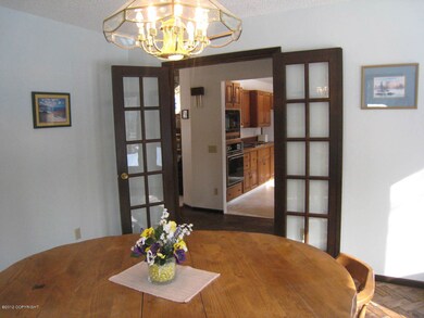 French doors in dining room