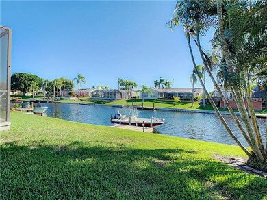 View of canal and boat dock.
