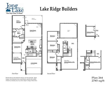 Plan 264 features 4 bedrooms, 2 full baths, 1 half bath and over 2,700 square feet of living space.
