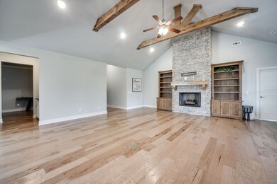 Gas fireplace and built in shelving