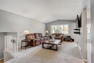 Spacious sun-filled living room has a big picture window overlooking the backyard and allowing natural sunlight to pour into the home! New carpet throughout the home.