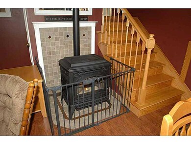Living Room. Pellet stove in Dining...