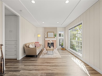 Electric fireplace sets the tone for cozy evenings.