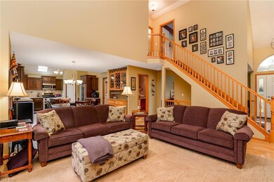 The great room flows to the updated eat-in kitchen