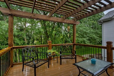 Deck with low maintenance composite flooring.